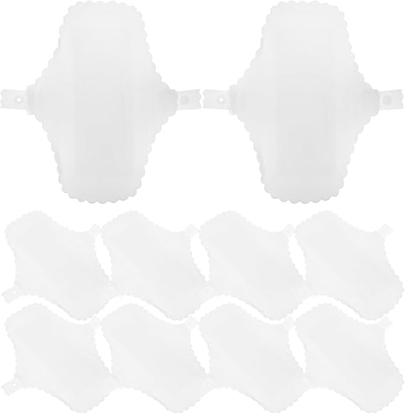GLEAVI Reusable Menstrual Pads for Women and Girls - 10 Washable Cotton Cloth Period Pads with Ultra-Thin Leak Protection and Elegant Lace Trim 6.69X5.11 Inches