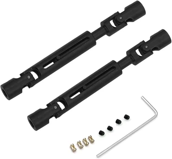 Compatible With MN-78 For Cherokee For MN 82 LC79 1/12 RC Car Upgrade Parts Steel Drive Shaft CVD With 3Mm To 4Mm Sleeve RC Car Accessories(Black)