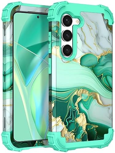 Hocase for Galaxy S23 Plus Case, Shockproof Heavy Duty Protection Soft Silicone Rubber BumperHard Plastic Hybrid Protective Case for Samsung Galaxy S23 Plus 6.6 2023 - Mint Green