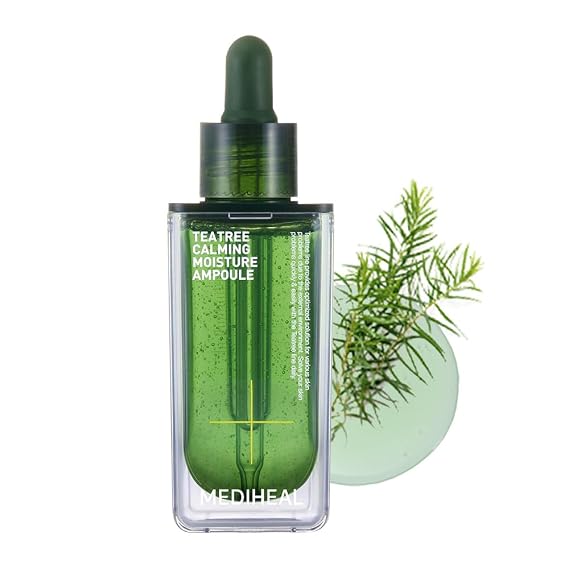 MEDIHEAL Teatree Calming Moisture Ampoule (1.7 fl oz) | with 92% Purity Teatree Leaf Water | Quick Calming and Long-Lasting Hydration | for Sensitive Skin