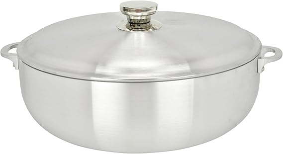 ALUMINUM CALDERO STOCK POT by Chef PRO, Superior Cooking Performance for Even Heat Distribution, Perfect For Serving Large & Small Groups, Riveted Handles, Commercial Grade (13.3 Quart)