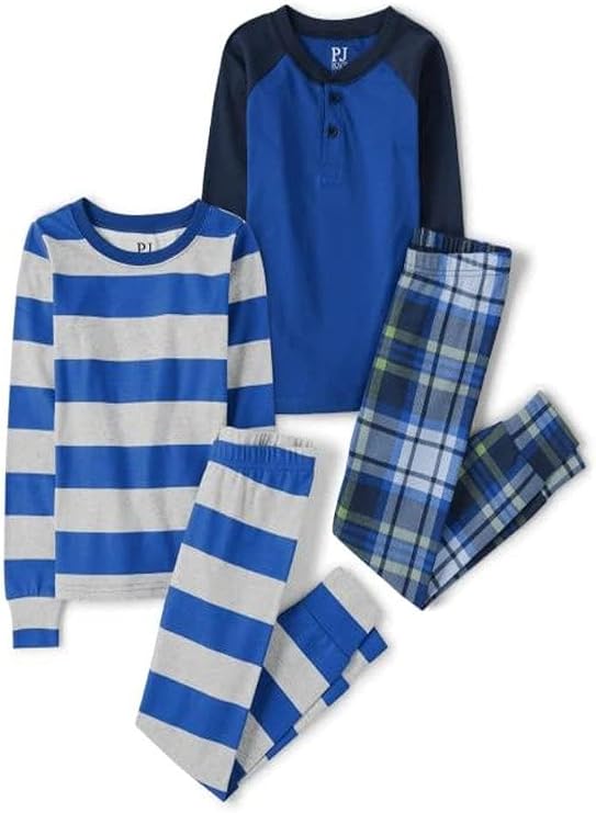 The Children's Place boys 100% Cotton Long Sleeve Top and Pants,2 Piece Pajama Set