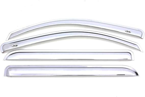 Auto Ventshade [AVS] Ventvisor / Rain Guard | Outside Mount | Chrome, 4 pc | 684536 | Fits 2014 - 2018 Silverado & Sierra 1500 Crew, 2015 - 2019 Silverado & Sierra 2500HD-3500HD Crew