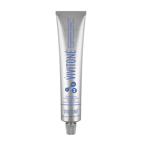 Vivitone Permanent Cream Color (8GC Light Golden Copper) 3oz. - 100% Grey Coverage, Long Lasting Shine, Made in Italy.