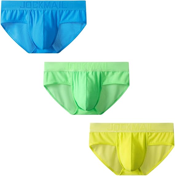 JOCKMAIL 3pcs/Pack Mens Briefs Underwear Mesh Comfort Underwear Briefs Men Underpants