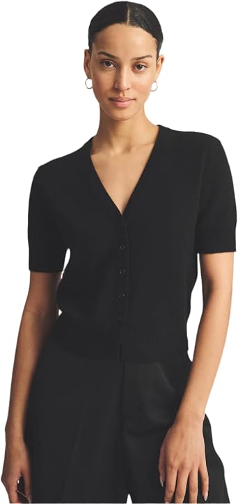 NAADAM Womens Lightweight Cashmere Short Sleeve Cardigan