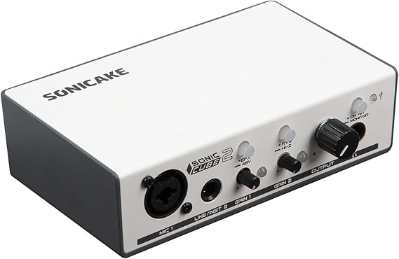 SONICAKE Sonic Cube II - USB Audio Interface Mixer with Digital Modeling & DSP Effects for Recording, Streaming and Podcasting, 48V Phantom Power Dual-Channel Analog Preamp with XLR and Line Inputs