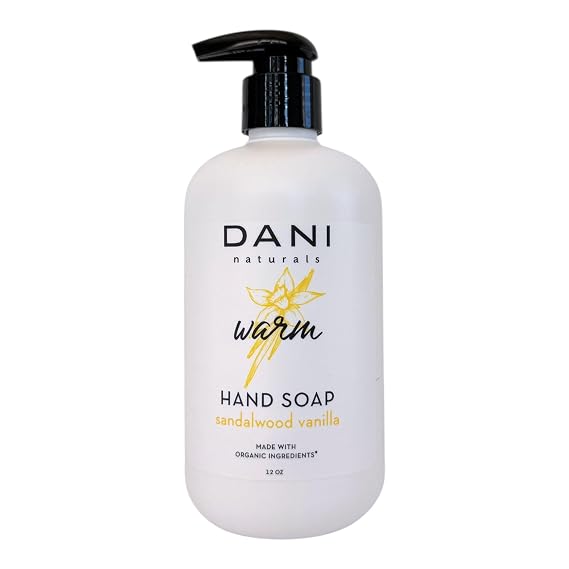 DANI Naturals Sandalwood Vanilla Hand Soap, Sulfate-Free and Vegan,12 fl oz