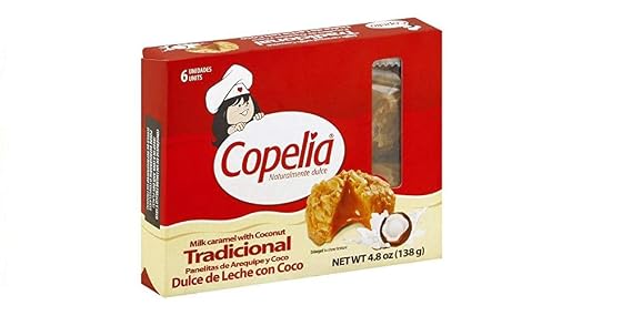 COPELIA Panelita de Arequipe y Coco/Milk caramel with Coconut x 6 (138 gr.) (Pack of 1)