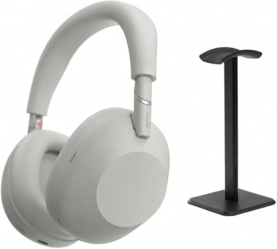 Sony WH-1000XM6 Wireless Noise Canceling Headphones, HD NC Processor QN3, 12 Mics, Adaptive NC Optimizer, Platinum Silver, Headphone Stand,