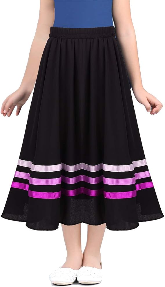 JanJean Kids Girls Ballet RAD Character Skirt Lyrical Liturgical Praise Ballerina Dancewear Vintage Full Circle Long Skirt