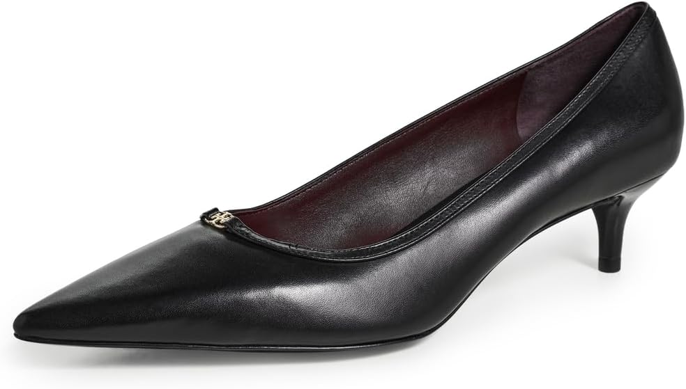 Tory Burch Women's Double T Buckle Kitten Heel Pumps 45mm