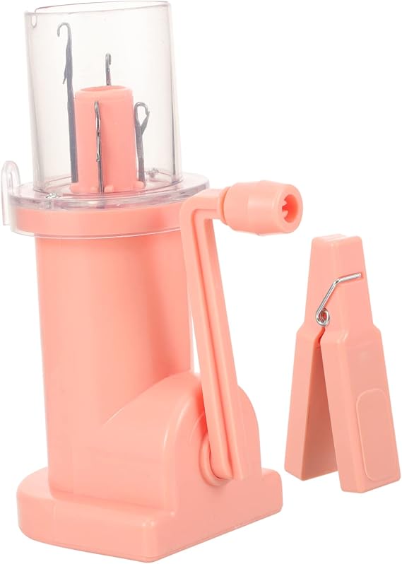 PERSELOSO Mini Hand Operated Knitting Mill Machine DIY Braider for Crafting Bracelets and Sweaters Easy Use Knitting Tool Plastic Spool for Home Projects