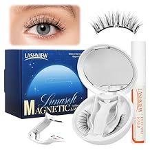 LASHVIEW Magnetic Eyelashes with Applicator Upgrade Soft Magnetic Eyelashes Natural Look Reusable No Glue or Eyeliner Needed Easy to Wear and Remove (RC01)