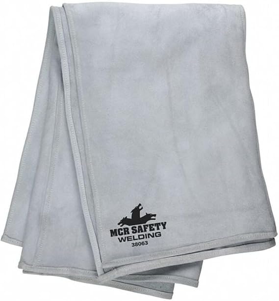 MCR Safety 38063 Heavy Side-Split Leather Welding Blanket, Gray, 6-Feet by 3-Feet