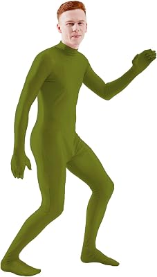 Ensnovo Mens Mock Neck Full Body Unitard Spandex Zentai Suits Costumes