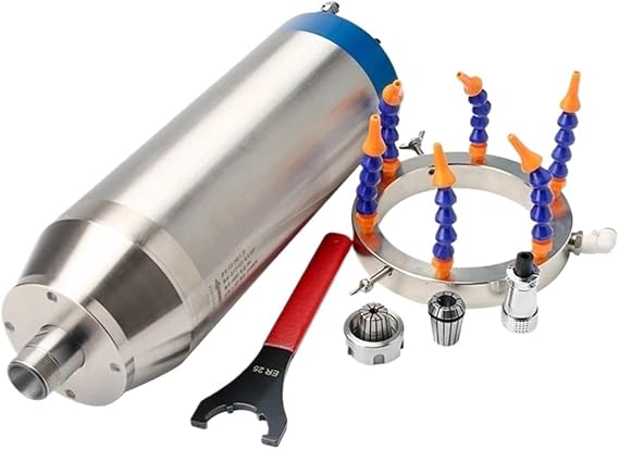 5.5KW CNC Spindle Motor 380V 220V Water-Cooled Spindle Motor ER25 D125mm Motor 4 Ceramic Bearings(3.2kw 220V Set)
