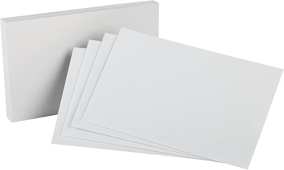 Oxford Blank Index Cards, 5" x 8", White, 100/Pack