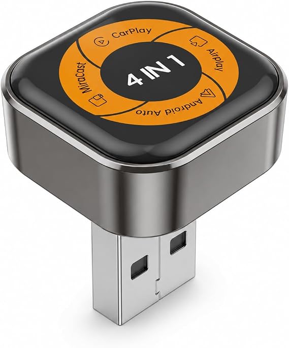CarPlay Screen Mirroring Adapter, AirPlay & Miracast 4-in-1