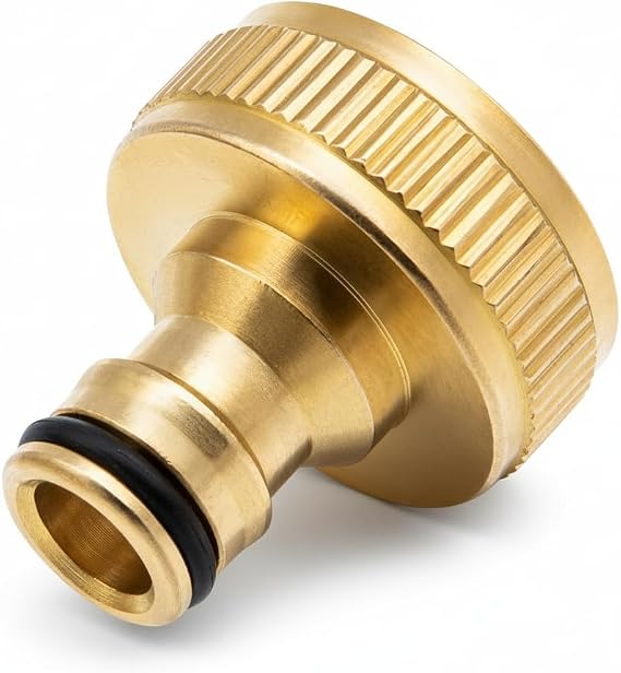 Garden Hose Tap Connector, G1 Female Thread Brass Quick Connection Hose Connector Water Pipe Adapter for Garden Hose, Sprinkler, Tap, Washing Machine, Gold