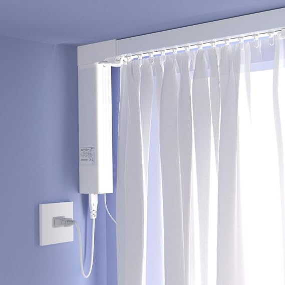 WiFi Smart Curtain Track, Electric Curtains with Remote Compatible with Alexa & Google Home, Tuya App Control, Motorized Track for Automatic Curtains (5.1M (200.8inch))