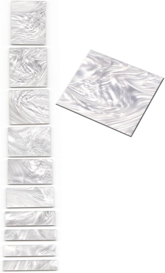 StewMac Pearloid Inlay Compatible with Gibson Les Paul Custom 10-Piece | 10-Piece Pearloid Inlay Set, Designed for Gibson Les Paul Custom Geometry, Drop-In Fit Replacement Inlays
