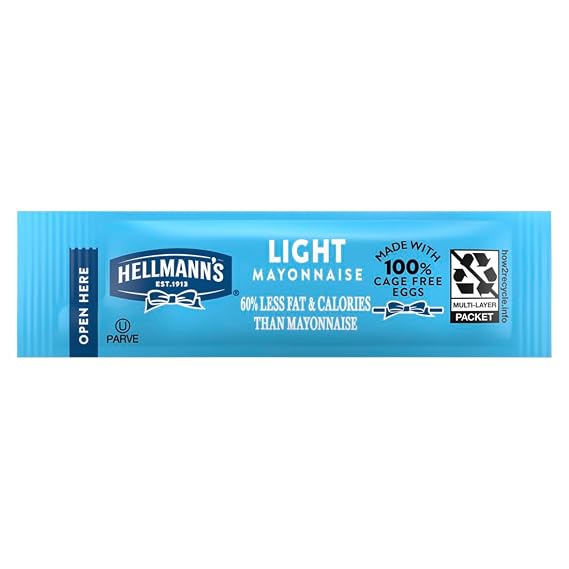 Hellmann's Light Mayonnaise Packets Single Serve, 0.38 Oz, 210 Pack