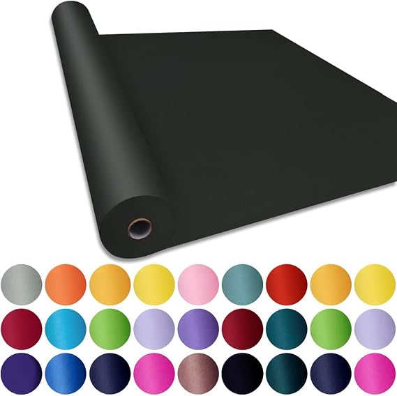 SMART&CASUAL 48" x 2,520" (210') Black Kraft Craft Paper Roll for Gift Wrapping Bulletin Board Bouquet Flower Art Packing Parcel Table Covering 80GSM 55LB (Black, 48" x 210')