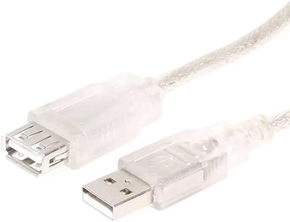 USBGear 6ft. Clear USB 2.0 Hi-Speed A to A High Performance Extension Cable
