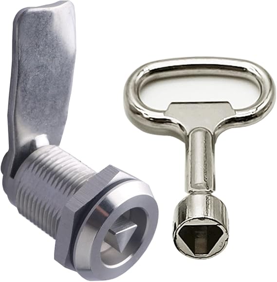 Tubular Cam Triangle Key Cabinet Lock 1-1/8 Electric Box Cabinet Drawer Lock Secures Important Documents and Drawers