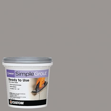 Custom PMG165QT 1-Quart Simple Premium Grout, Delorean Gray (Pack May Vary)