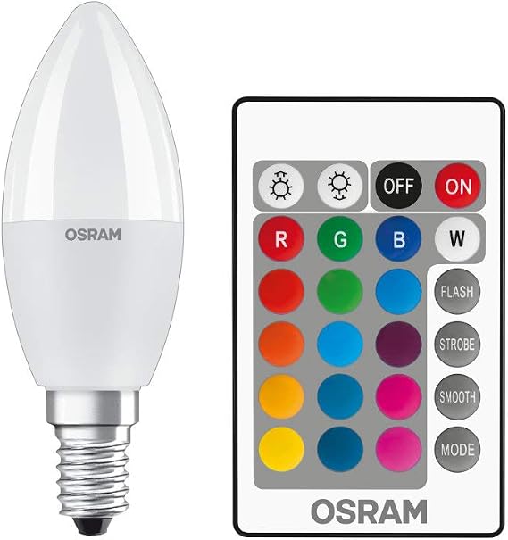 Osram Led CLB40 RGBW Remote 4,9 W /470 E14 Uzaktan Kumandalı Lamba (enerji sınıfı F) [Enerji Sınıfı F]