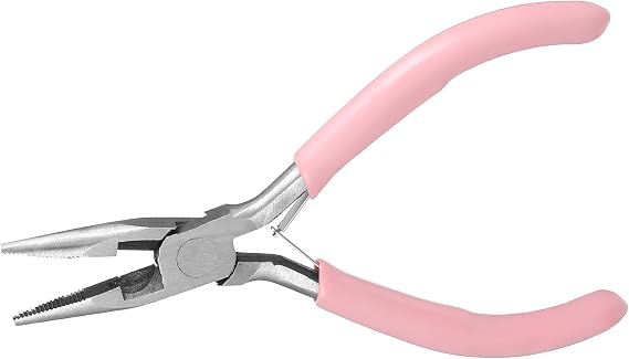 Needle Nose Pliers with Teeth, 4.5 Inch Pliers for Jewelry Making, Comfort Grip Handle Craft Pliers for Wire Bending, Repair, Object Grasping
