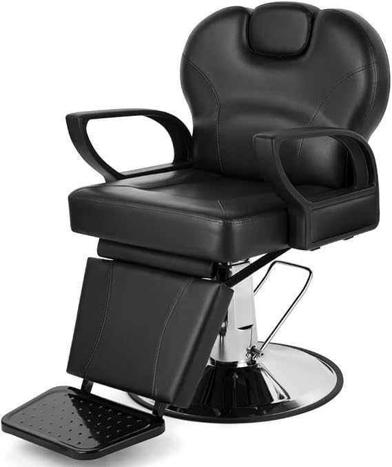 Artist hand Barber Chair Reclining Salon Chair for Hair Stylist, Black