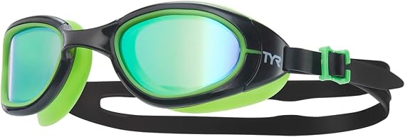 TYR Special Ops 2.0 Mirrored Adult Fit Swim Goggle (Green/Black)