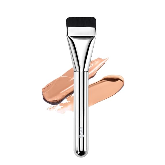 MSQ Flat Foundation Brush,Korean Makeup Brush Ultra Thin Spatula Facial Brush Face Mask Brushes for Liquid Foundation, Blending Cream,Mask,Mud, Clay, Charcoal Mixed Mask, DIY