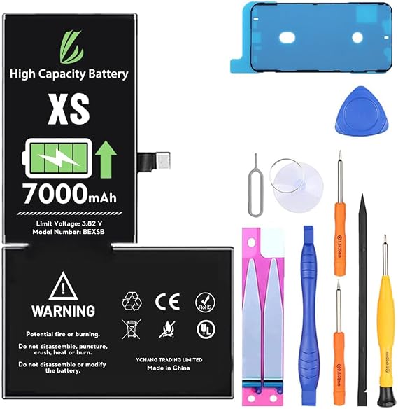 LL TRADER Battery for iPhone Xs, 7000 mAh High Capacity Replacement Battery for iPhone Xs, (A1920A2097A2098A2099A2100) with Full Set Repair Tool Kit 2024 New Model