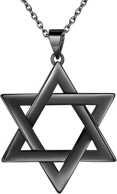 Jewmon 925 Sterling Silver Star of David Cross Necklace for Women Men Jewish Magen David Star Pendant Necklace Israel Judaica Jewelry Gift for Bat Mitzvah Hannukkah Birthday Gift for Women Mom Wife