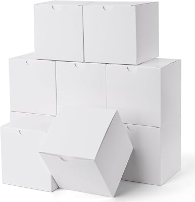 VGOODALL 50PCS Gift Boxes, 4 Inches White Kraft Paper Favor Boxes for Wedding Bridal Shower Birthday Party