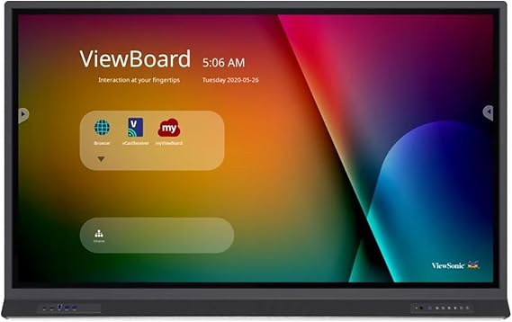ViewSonic IFP8652 86 Inch ViewBoard 4K Interactive Flat Panel Display with 33-Point Touch, Integrated Microphone and HDMI, VGA, RJ45, 60W Powered USB-C Connectivity