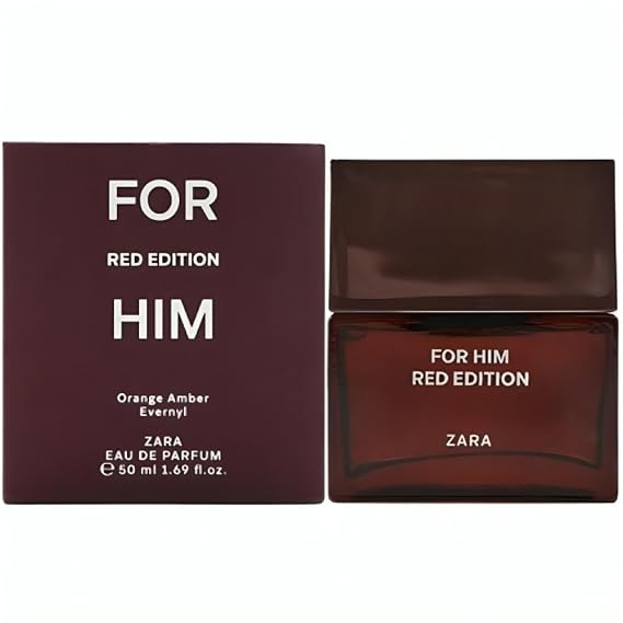 Zara For Him Red Edition Cologne for Men EDT Eau De Toilette 50 ML (1.69 FL OZ)