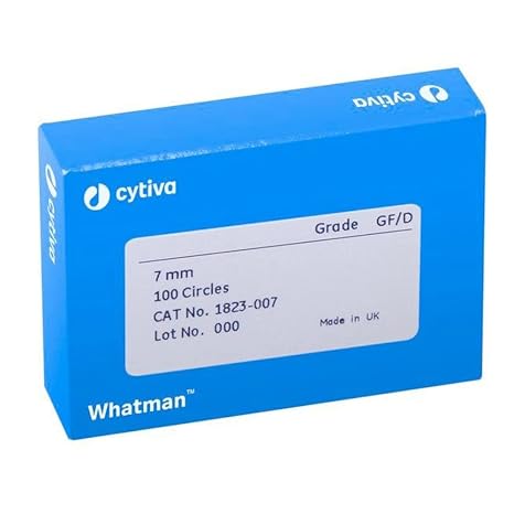 Whatman 1823-047 Glass Microfiber Binder Free Filter, 2.7 Micron, 2.2 s/100mL Flow Rate, Grade GF/D, 4.7cm Diameter (Pack of 100)