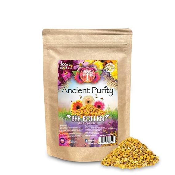 Ancient Purity Bee Pollen Polyfloral Raw Organic 300g, 10.58 Ounce (Pack of 1)