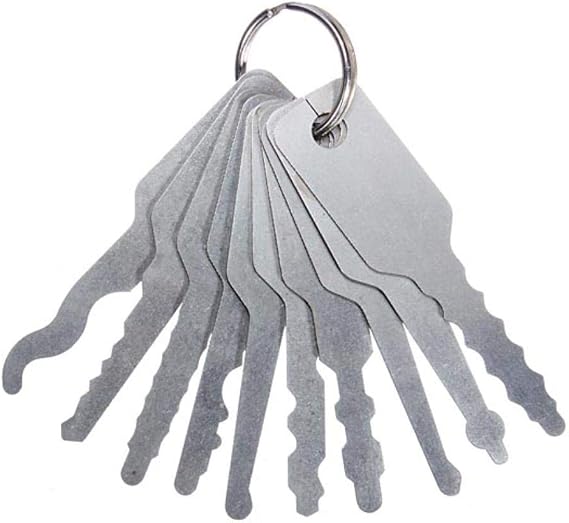 10 pcs, Jiggler lock picks for double sided lock fasteners selection tool