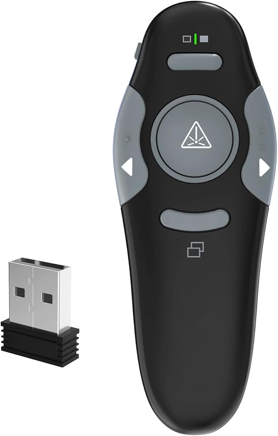 Wireless PPT Clicker Remote Presenter 2.4GHz USB Slide Advancer 30m Range | 2.4GHz Wireless Control, 30M Long Range, Plug & Play USB Receiver, Wide Compatibility, Compact Presenter Design