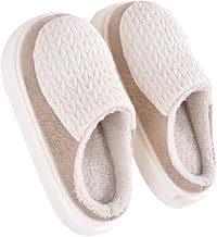 Unisex Thermal Slippers Memory Foam House Shoes Non-Slip Sole Plush Fleece-Lined Indoor Outdoor Slides for Winter Home Comfort Men and Women
