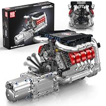 Mould King 10130 V8 Engine Model kit that Runs, Build Your Own Cars Combustion Battery/Motor Blocks Sets, STEM Toy Gift for Adults 14+ Teens, Engineering Toys for Display Collection(2718 Pcs)