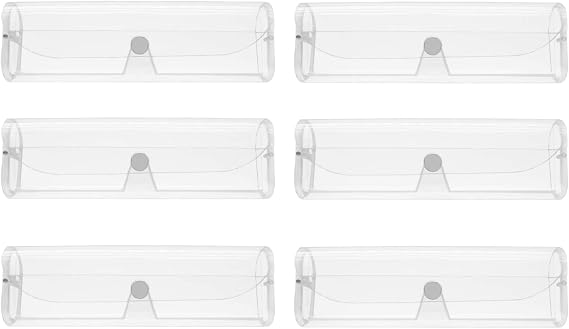 INNOLIFE Clear Plastic Eyeglasses Case Reading Glasses Box - 6 Pack