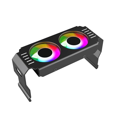 ARGB DDR Memory RAM Cooler,Computer Memory RAM Radiator,PWM Temperature Control Dual Fan for DDR DDR2 DDR3 DDR4 DDR5 (Black)