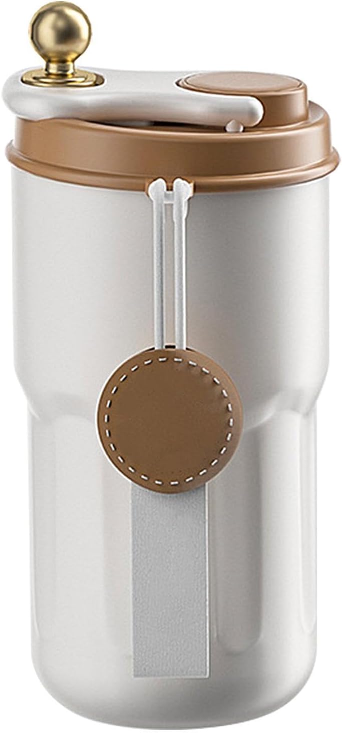 Insulated Mug, Simple Modern Travel Coffee Mug With Flip Lid, Stainless Steel Double Wall Portable Coffee Tumbler, Leakproof Coffee Cup For Hot And Cold Drinks